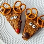 Finished reindeer brownies on a platter